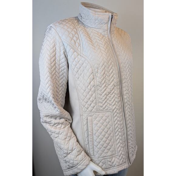 NEW Weatherproof Jacket XL Beige Quilted Zip Front Stretch Sides Lightweight - Picture 3 of 12